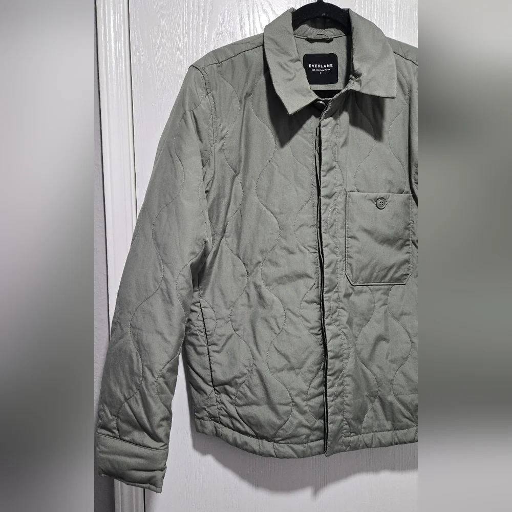 Everlane Men Renew Quilted Agave Green Liner Shacket Size Small